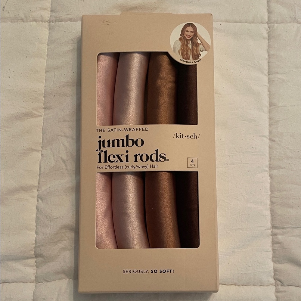 Kitsch Satin-Wrapped Flexi Rods in Pink, Cream, and Brown